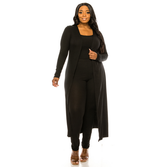 3pc Ribbed Knit Lounge Set - Black
This cozy full length robe is made of soft ribbed knit polyester.spandex and is teamed up with matching tank top and full length leggings. This 3pc set is perfect for lounging at home, entertaining guests or Zooming from your work office. Fabric & Care: 93% polyester, 7% spandex Machine wash cold with like colors, do not bleach Gentle cycle, tumble dry low
3pc Ribbed Knit Lounge Set - Black
This cozy full length robe is made of soft ribbed knit polyester.spandex and is tea