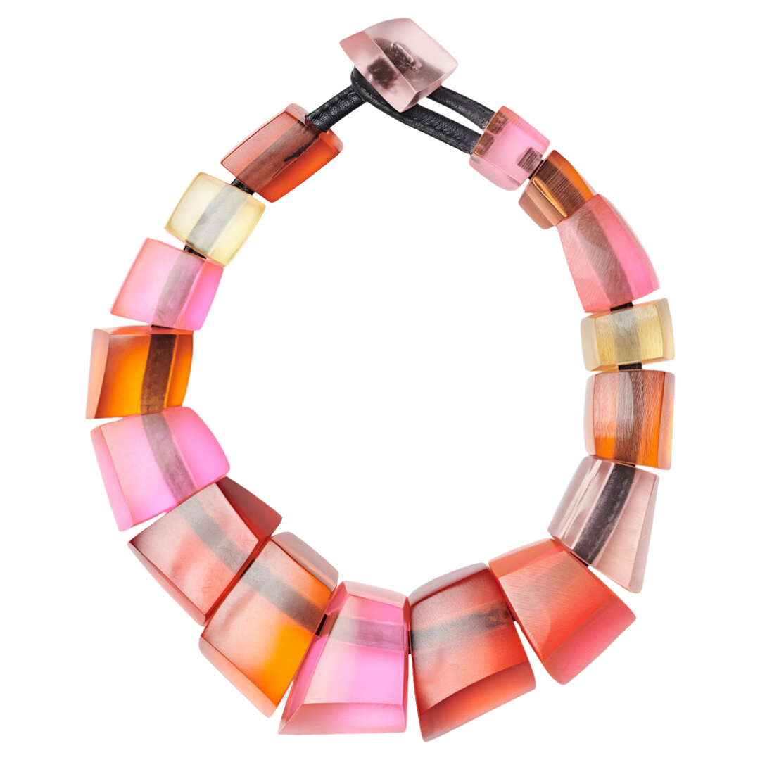 Poppy Necklace Multi Coloured Resin
A magnificent necklace from danish Monies. This necklace has big transparent cubes in orange, rose, yellow and red colours. Length: 19" Toggle Clasp Lock Material: Polyester & Leather Beautifully matches the Monies Irene Earrings (Pink & Orange)
Poppy Necklace Multi Coloured Resin
A magnificent necklace from danish Monies. This necklace has big transparent cubes in orange, rose, yellow and red colours. Length: 19" Toggle Clasp Lock Material: Polyester & Leather Beautifull