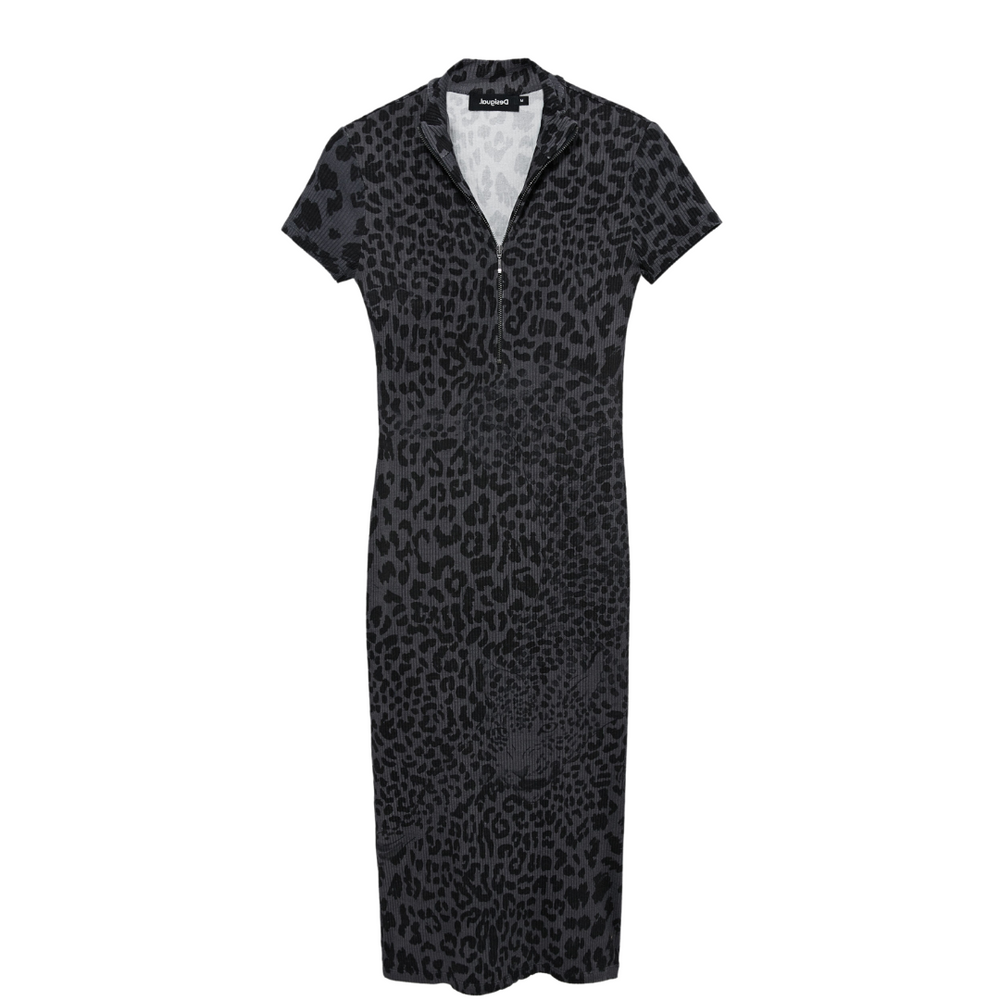 Leopard Grey Ribbed Dress
Made in a soft ribbed fabric with a leopard animal print in grey and black tones, this dress features a Perkins collar with a zip and short sleeves, and makes the body appear more slender. Perkins collar with zip Leopard animal print Slim fit Midi length Short sleeves Inner fabric composition: 1% METALLISED FIBER, 1% POLYESTER, 2% POLYAMIDE, 96% COTTON Outer fabric composition: 5% ELASTANE, 95% VISCOSE Washing Instruction MACHINE WASH COLD INSIDE OUT, MILD WASH Ironing Instruction