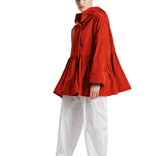 Lucia Jacket - Igor Dobranic
In a beautiful pop of red, this chic jacket has classic sophistication with a relaxed peplum body that features a waist seam with gathered panel. The generous body has a double snap closure at front, with a hooded neckline. The long dropped sleeves are perfect for rolling with a wider silhouette. Side seam pockets at utility. Fit fact: Runs true to Igor's sizing with a full relaxed body Taffeta woven 100% Polyester Wash cold, Line dry Made in Croatia Style # S22-52
Lucia Jacket