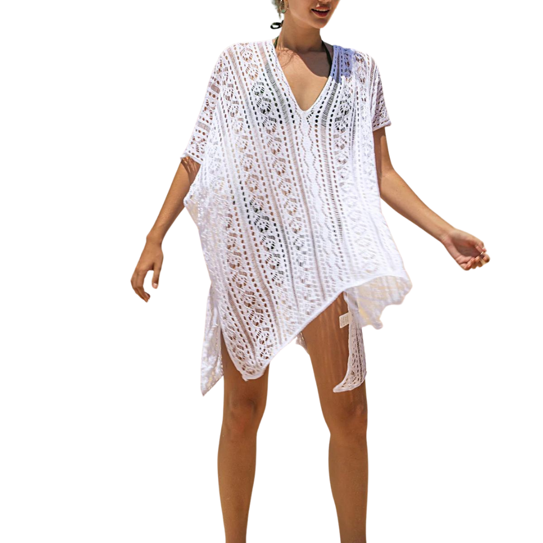 Hollow Out Tassel Bikini Coverups 3/4 Sleeve
Chill out on a hot summer day with our lacy 3/4 sleeve boat neck cover up. Easy to throw on and look super sexy. One size. 100% polyester Hand wash Made in China
Hollow Out Tassel Bikini Coverups 3/4 Sleeve
Chill out on a hot summer day with our White Boho V-Neck Cover Up. This cover up features soft and stretchy crochet design and neck drawstring with tassels. 
620-white

$41.99
$41.99
$41.99
beige cover up, bikini cover up, cover-up, liora, liora swimwear, swim