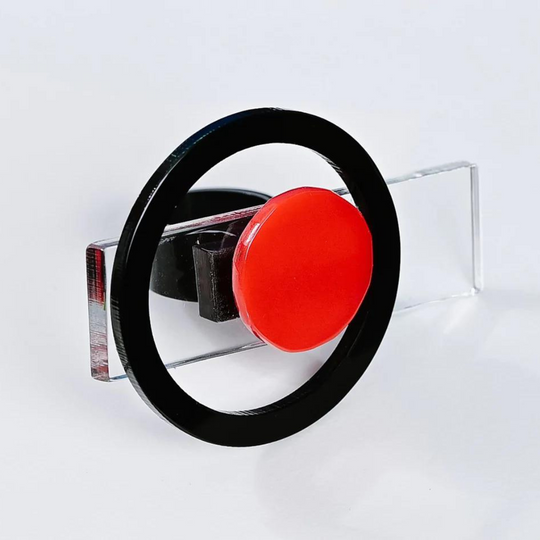 Mars Acrylic Ring
Bold and beautiful, the Michaela Malin red, black & clear Mars inspired ring. Show stopping for sure. Light weight Acrylic About 2.65" length, 1.5" width Handmade in Israel Encapsulating the spirit of innovation, Michaela Malin derives inspiration for her designs and aesthetics from architectural forms and way of thought.
Mars Acrylic Ring
Bold and beautiful, the Michaela Malin Totem Earrings are whimsical and striking. Perfect for any occasion. Material: Acrylic
mars

$140
$140
$140
abstr
