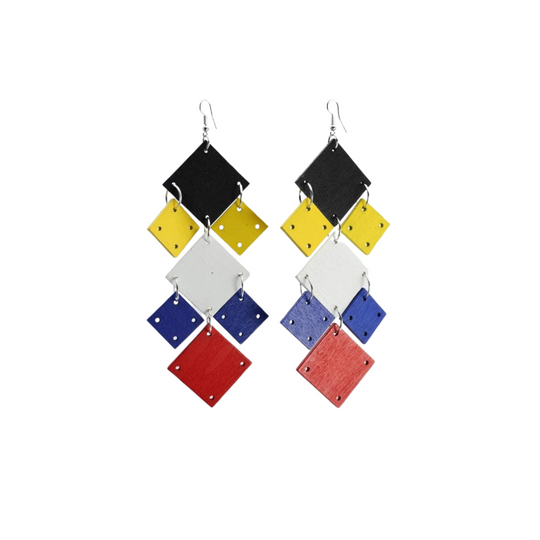 Mondrian Collection - Squares Chandelier Earrings
Exude elegance when you wear these multi-colored chandelier earrings from Jianhui's Mondrian Collection Length Approximately 15 cm Colours Red, Yellow, White, Blue, Black Made in China
Mondrian Collection - Squares Chandelier Earrings
Wooden LOVE letters, laser-cut from upcycled shipping pallets 4 Leatherette loops 


$45
$45
$45
abstract earrings, abstract wire earrings, earrings, jewelry, jianhui london earrings, learher dangle earrings, leather dangle ear