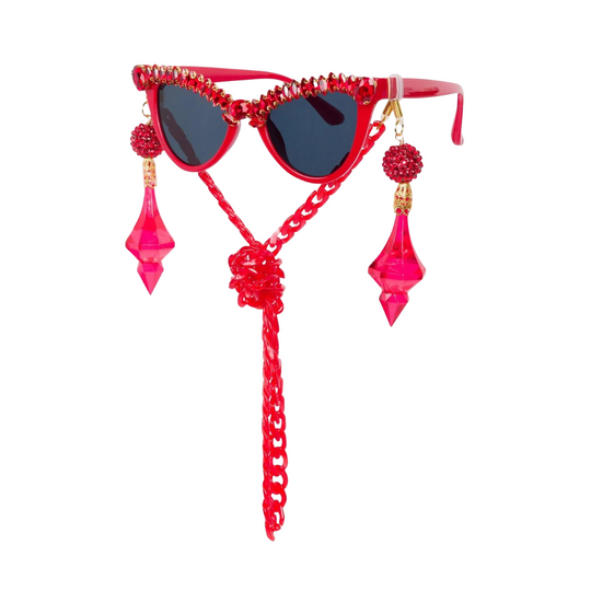 P*rn Star Red Sparkle Pop Sunglasses