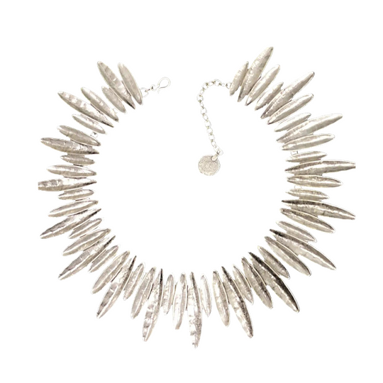 Spike Necklace - Hand made, Antique Silver plated Pewter Necklace. Nickel Free & Hypoallergenic.