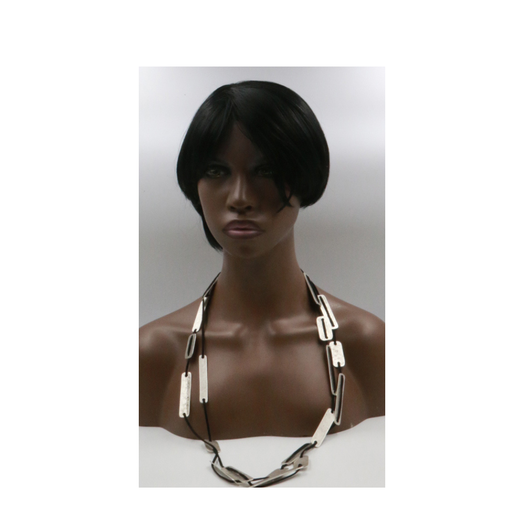 Leather Rope Necklace - Pewter