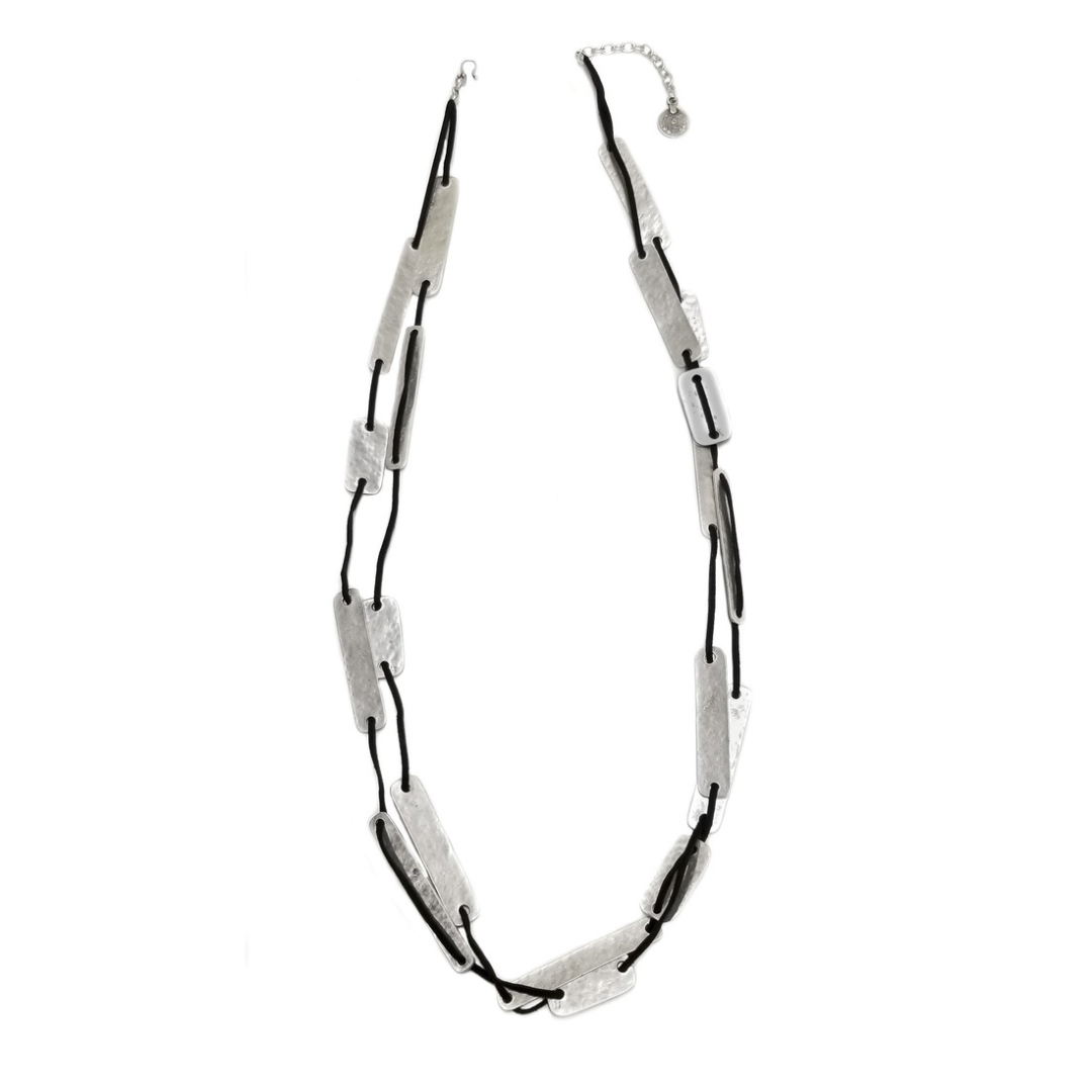 Leather Rope Necklace - Pewter