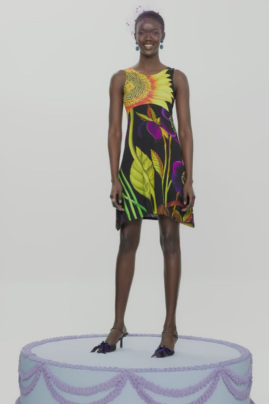 Sleeveless Sunflower Tank Dress - Marlon