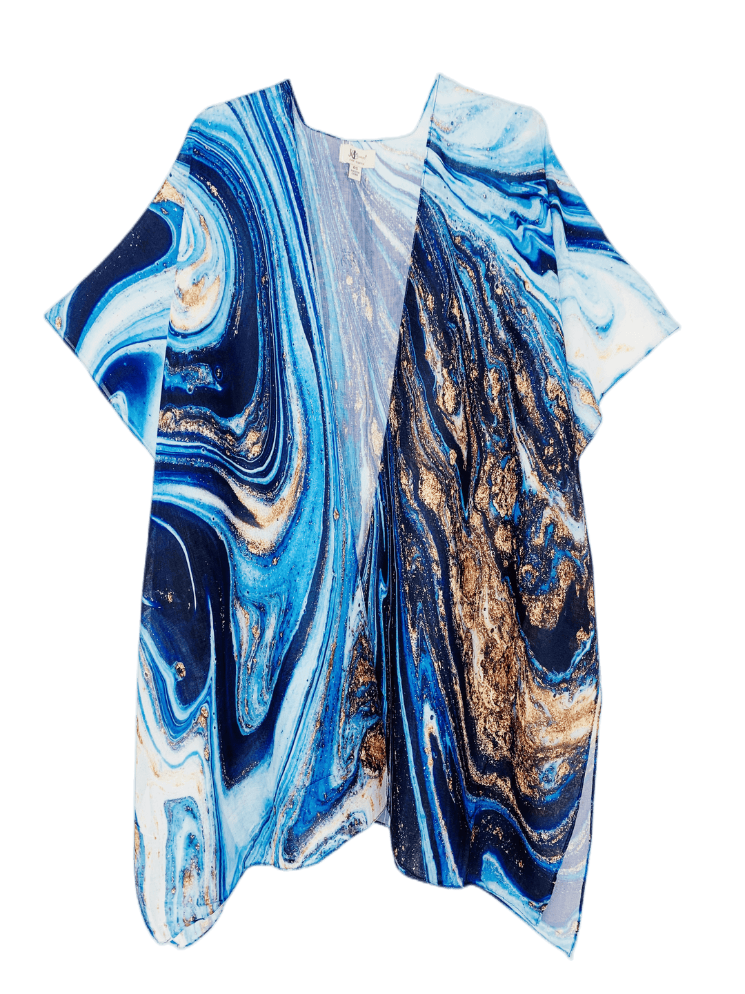 JC Sunny Fashion - Blue-Gold Marble Kimono