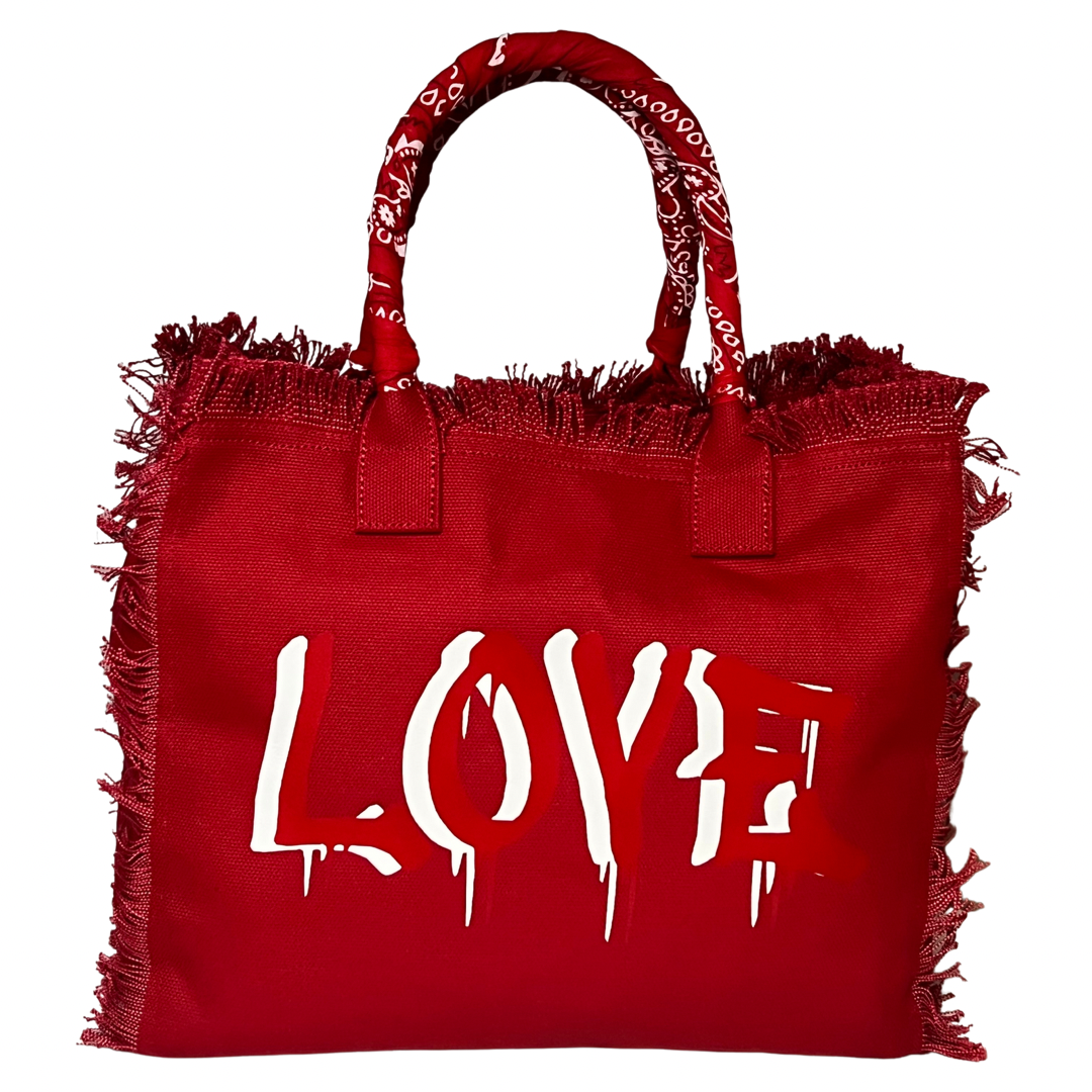 Dripping LOVE Shoulder Tote - Red/White – Le' Diva Boutique Store