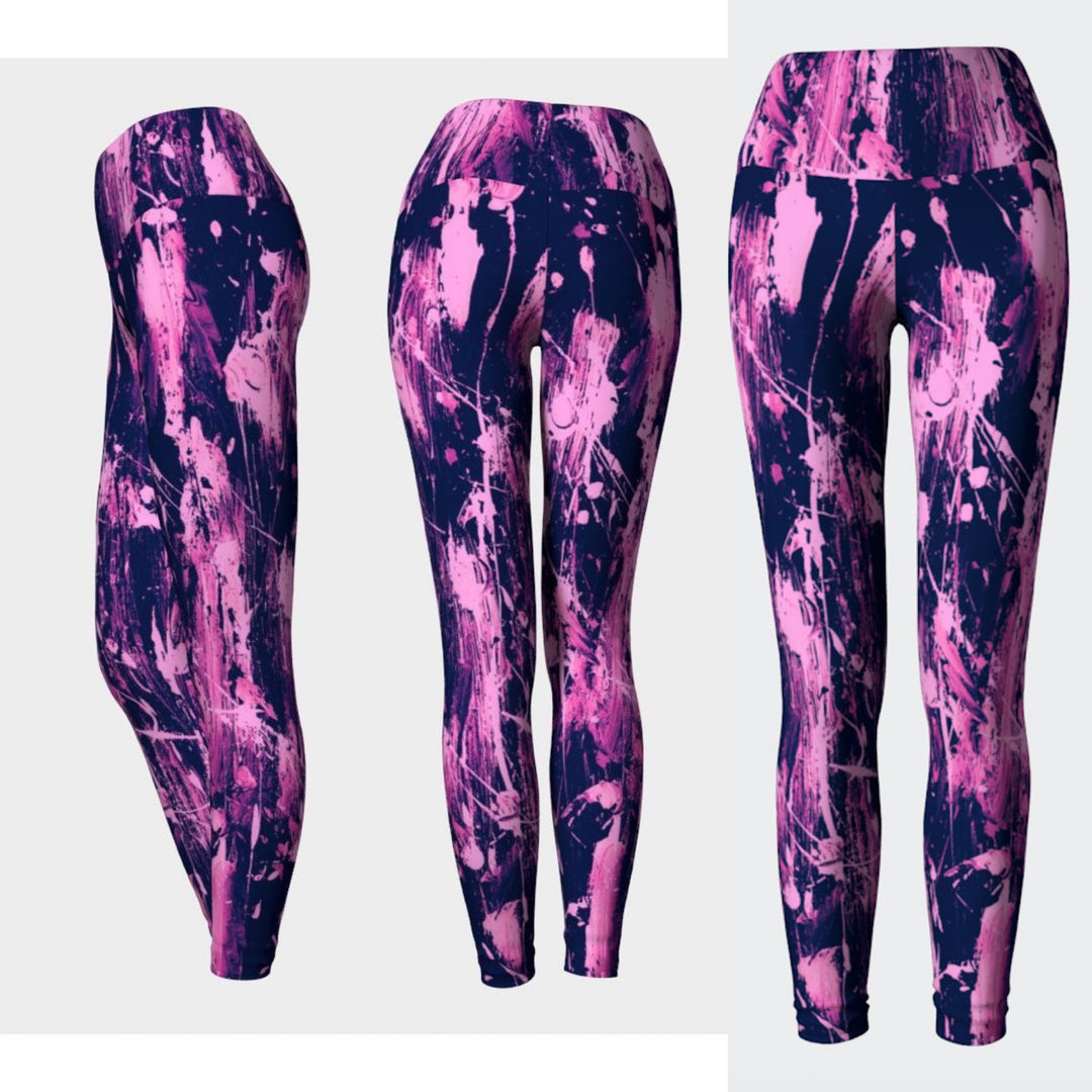 Feather Splash Leggings - Fuchsia Pink
Fuchsia Pink Feather Splash Leggings The best 4 way stretch pink feather splash leggings the world has to offer. They are just edgy and fun. This black and white feather splash style is super cool and looks amazing with any color top. Features: 4 way stretch leggings 82% polyester/18% spandex Fabric weight: 6.61 oz/yd² (224 g/m²) 38-40 UPF Material has a four-way stretch, so fabric stretches and recovers on the cross and lengthwise grains Made with a smooth and comfort