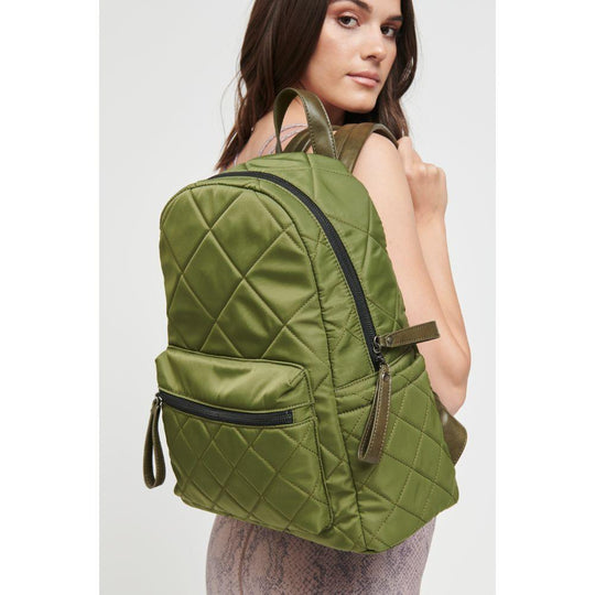 Motivator Water Repellent Backpack - Olive
Be the best version of you! The Motivator backpack is equipped with two exterior side pockets for whatever fuels you, plus a key ring and interior pockets so you never have to think twice about what's where. Crafted from performance water repellent nylon, this is one backpack that will always keep pushing as hard as you do. Item Type: Backpack Material: Nylon Closure: Zipper Handle Drop: 11" Exterior Details: Quilted Design, 2 side slip pockets with snap closure, 1